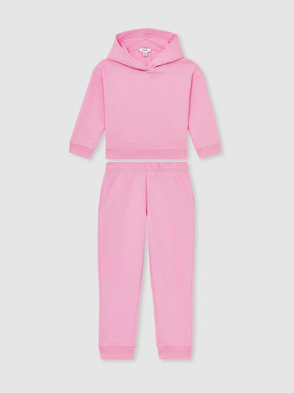 4-9 yrs Cotton-Blend Hoodie And Joggers Set in Bright Pink | Reiss Children & Baby Popular
