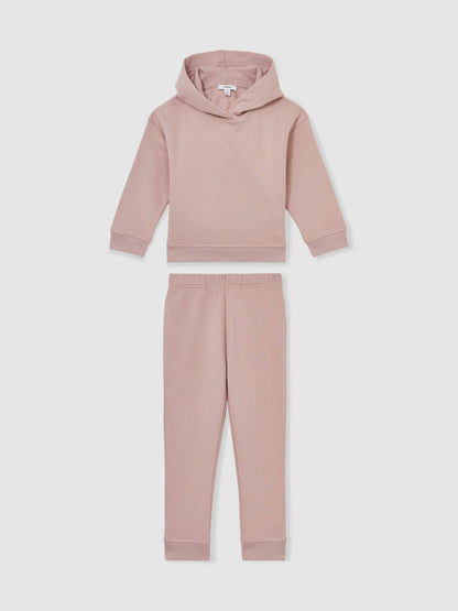 9-13 yrs Cotton-Blend Hoodie And Joggers Set in Mink | Reiss Children & Baby Signature