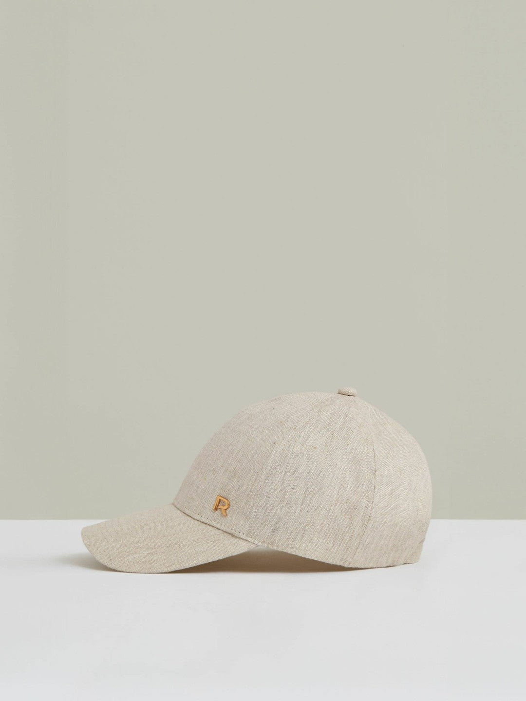 Linen Logo Baseball Cap in Neutral | Reiss Women Premium