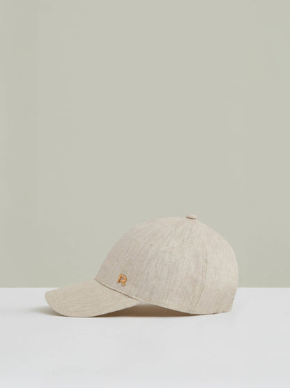 Linen Logo Baseball Cap in Neutral | Reiss Women Premium
