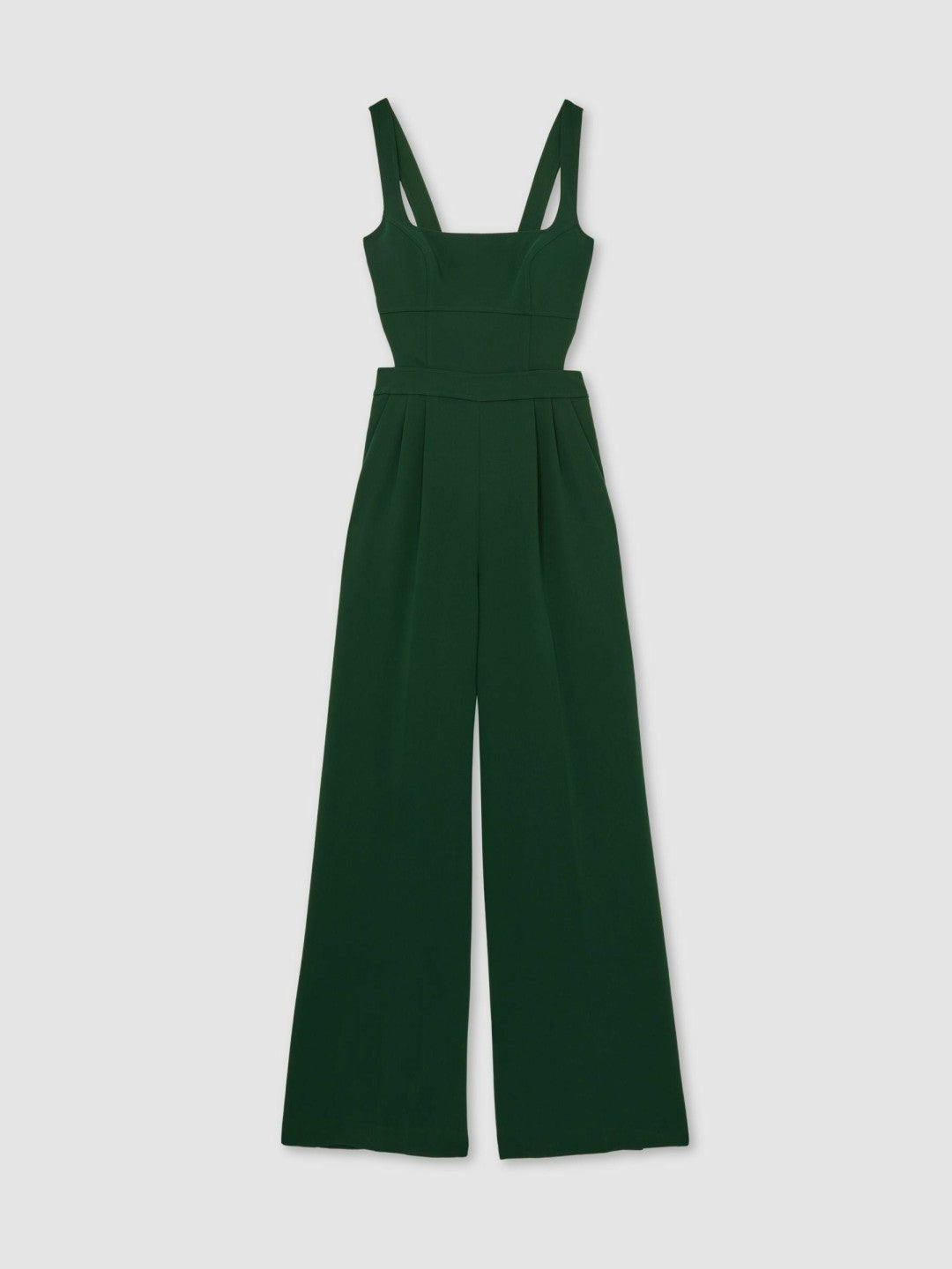 Wide-Leg Cut-Out Jumpsuit in Green | Reiss Women Trending