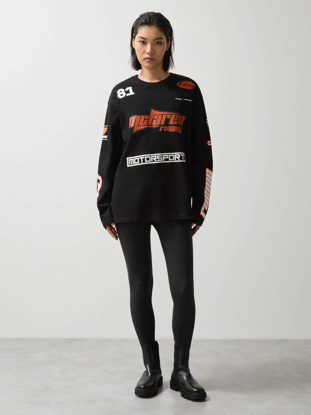 McLaren F1 Team Cotton Logo T-Shirt Unisex Fit in Black | Reiss Men Popular