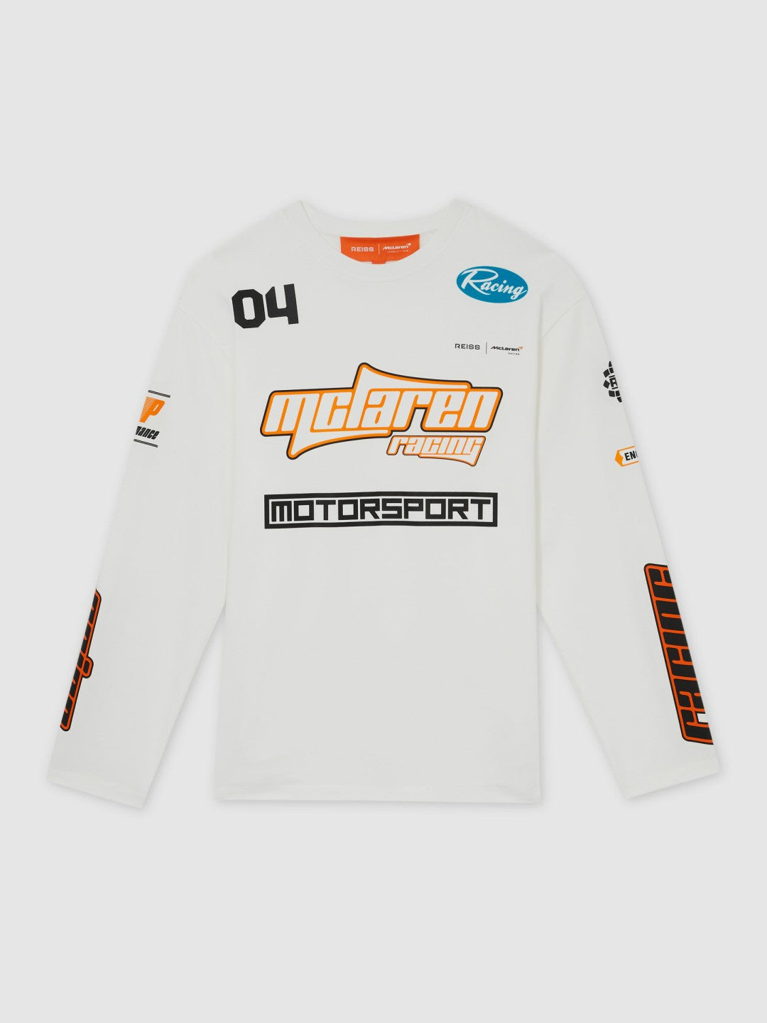 McLaren F1 Team Cotton Logo T-Shirt Unisex Fit in White | Reiss Men Premium
