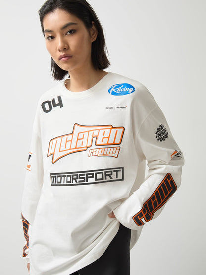 McLaren F1 Team Cotton Logo T-Shirt Unisex Fit in White | Reiss Men Premium