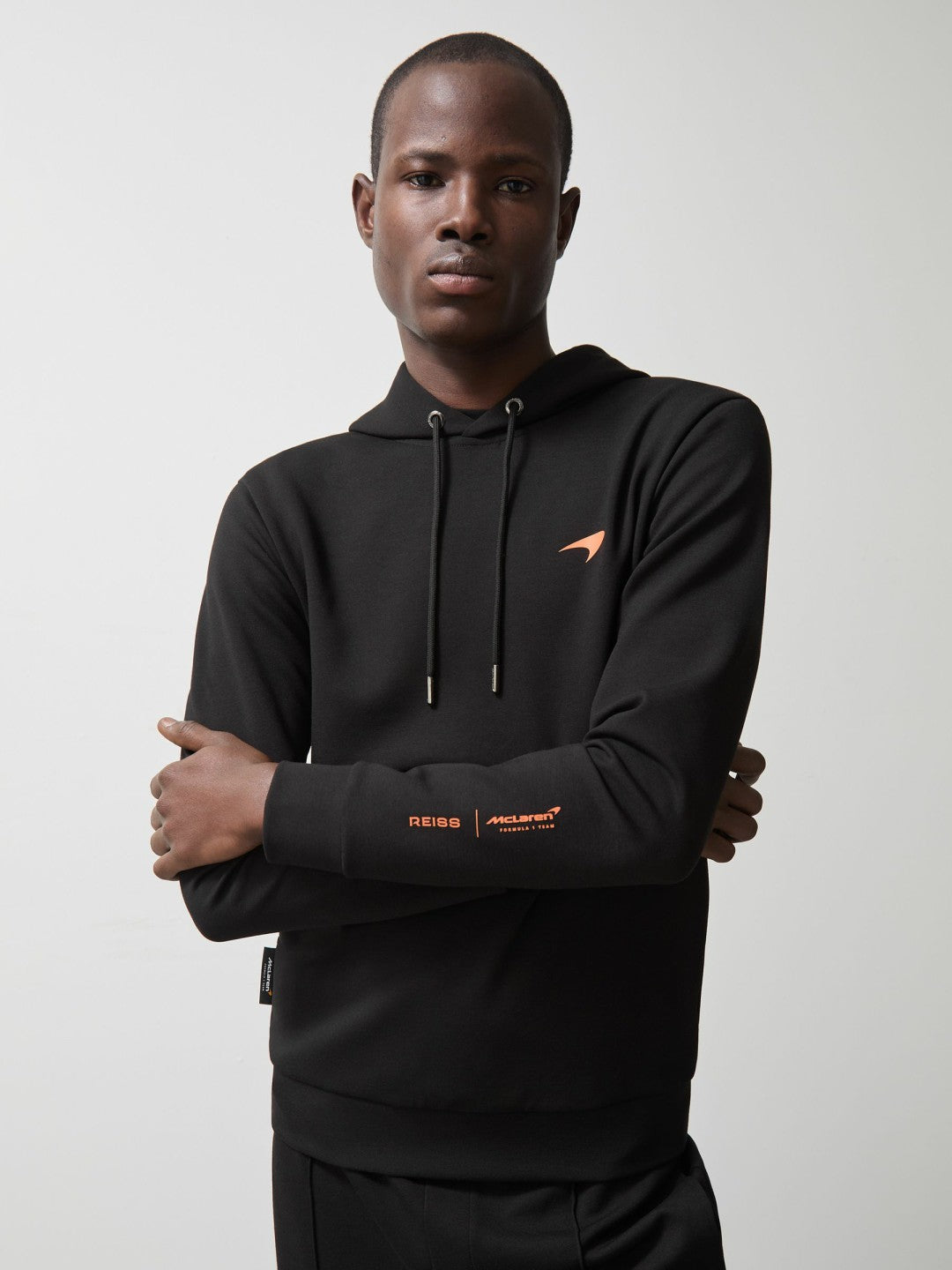 McLaren F1 Team Interlock Hoodie in Black | Reiss Men Signature