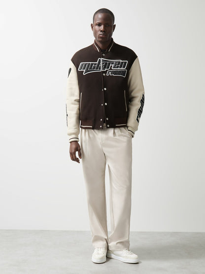 McLaren F1 Team Bomber Jacket in Brown/Ivory/White | Reiss Men Popular
