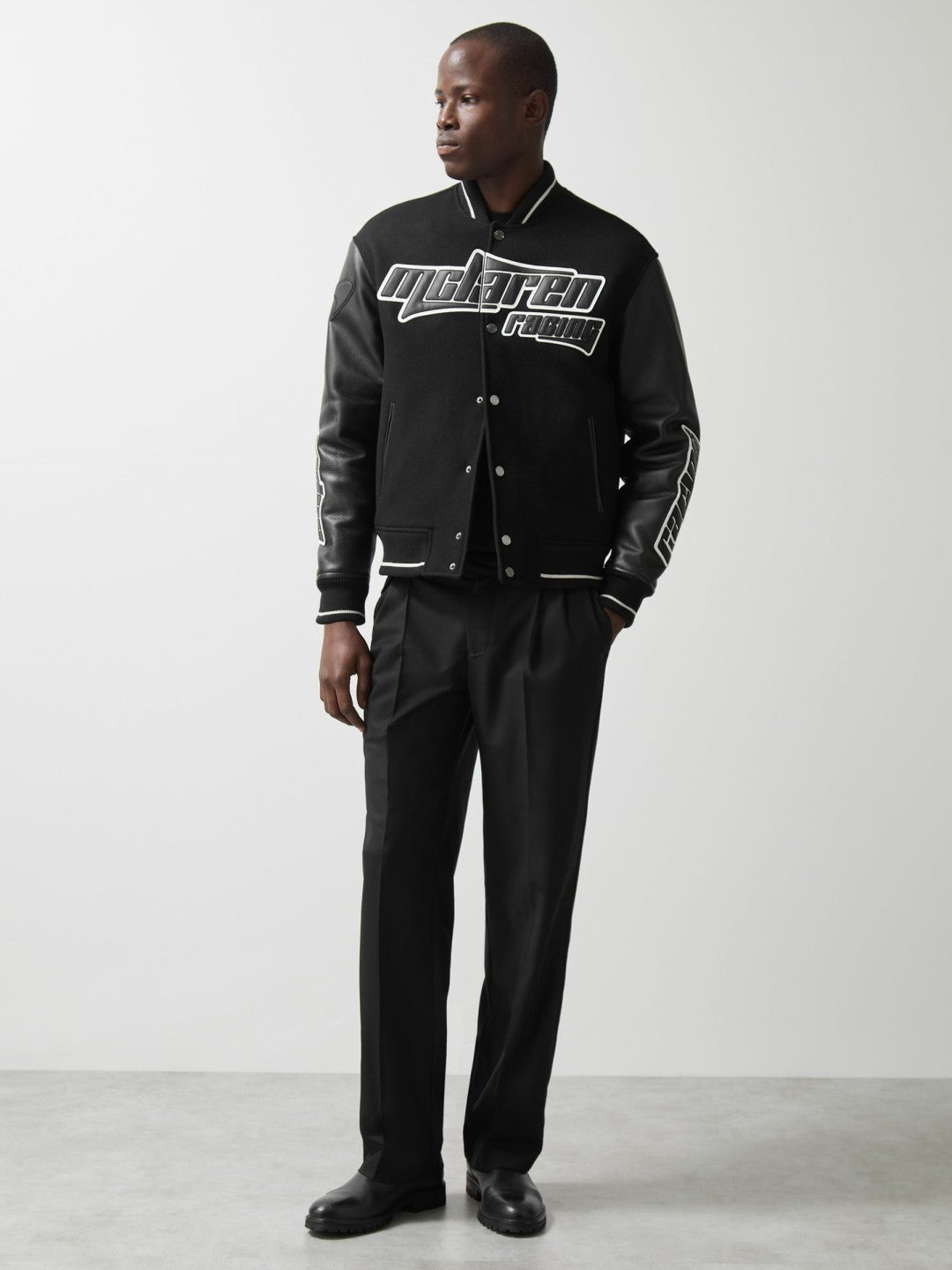 McLaren F1 Team Bomber Jacket in Black | Reiss Men New