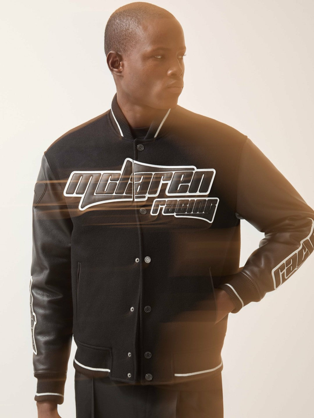 McLaren F1 Team Bomber Jacket in Black | Reiss Men New