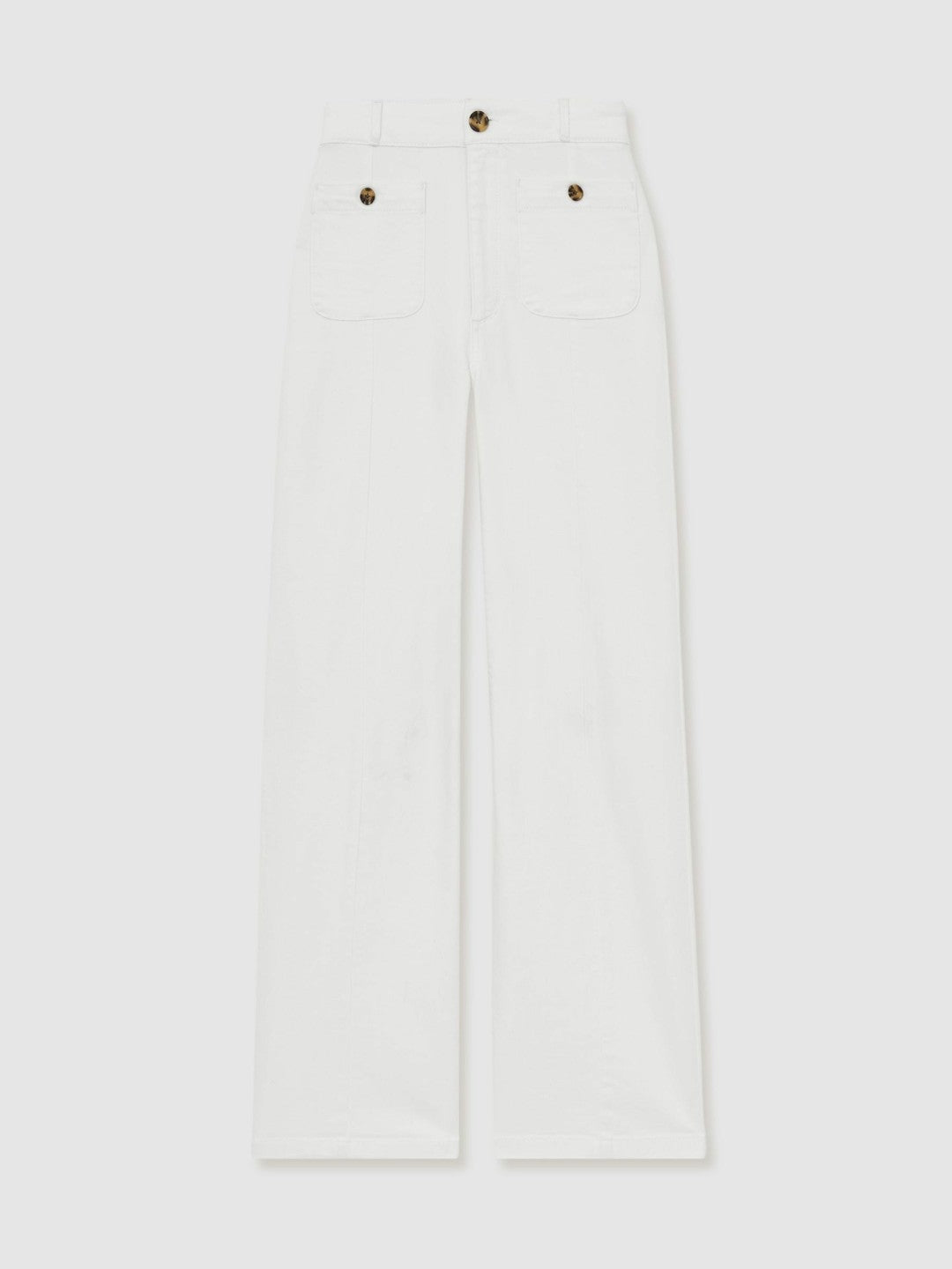 Paige Wide-Leg Patch Pocket Jeans in Ecru | Reiss Women Trending