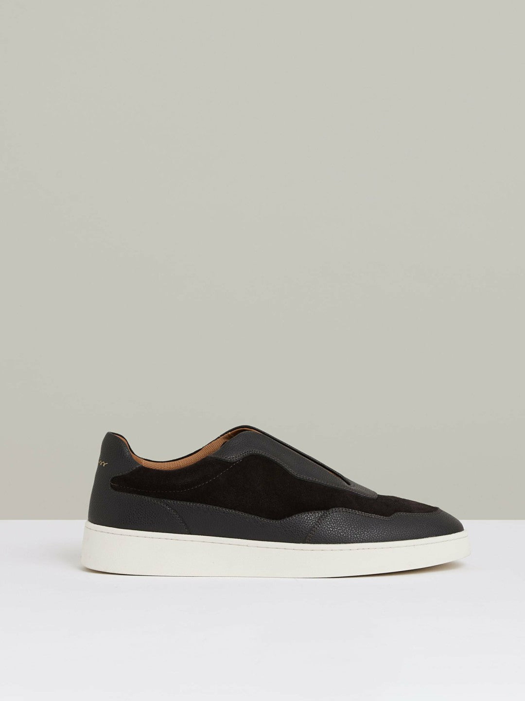 Leather Elasticated-Lace Trainers in Espresso Brown | Reiss Men Trending