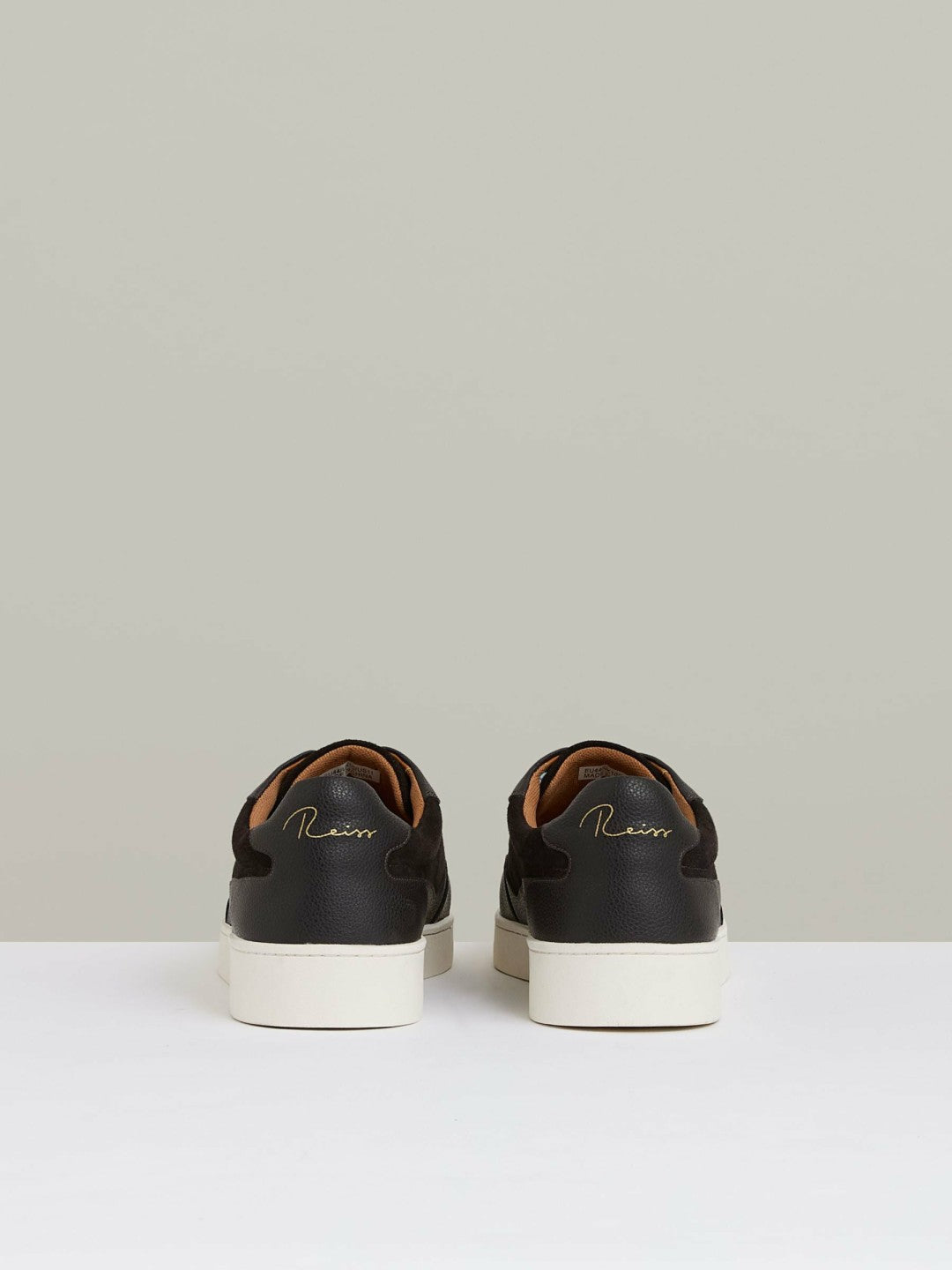 Leather Elasticated-Lace Trainers in Espresso Brown | Reiss Men Trending