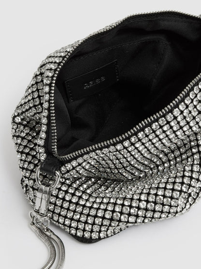 Crystal Bracelet Pouch Bag in Silver | Reiss Women Trending