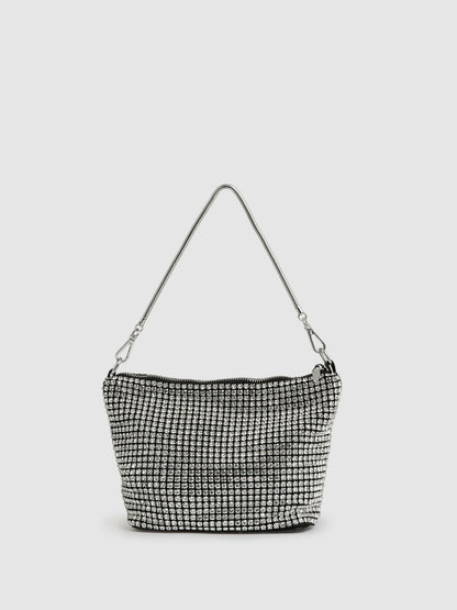 Crystal Bracelet Pouch Bag in Silver | Reiss Women Trending