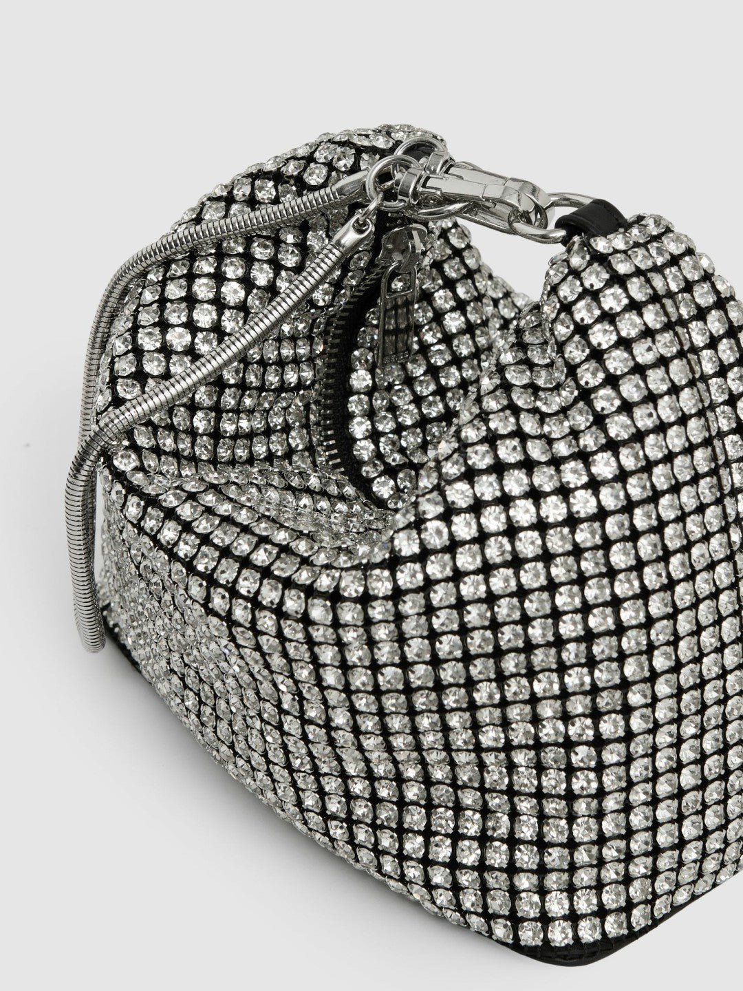 Crystal Bracelet Pouch Bag in Silver | Reiss Women Trending