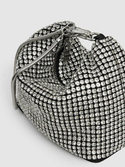 Crystal Bracelet Pouch Bag in Silver | Reiss Women Trending