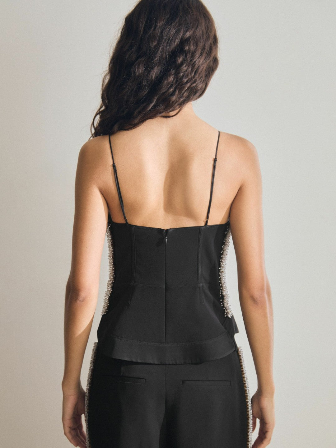 Atelier Embellished Corset Top in Black | Reiss Women Recommended