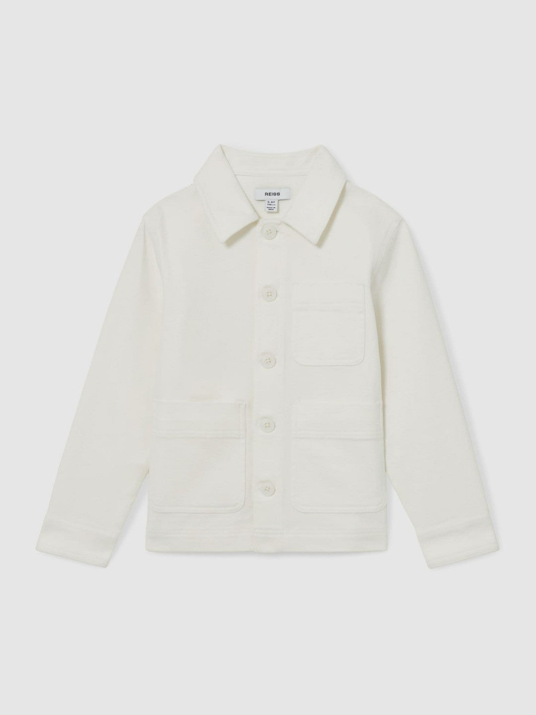 Cotton-Blend Work Jacket in Off White | Reiss Children & Baby Signature