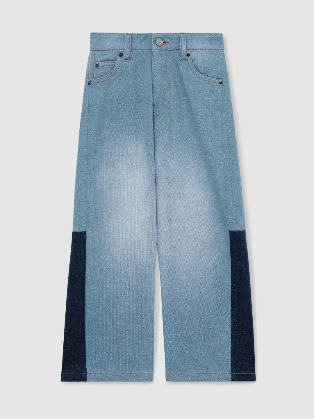 4-9 yrs Patchwork Denim Jeans Two-Tone in Blue | Reiss Children & Baby Signature