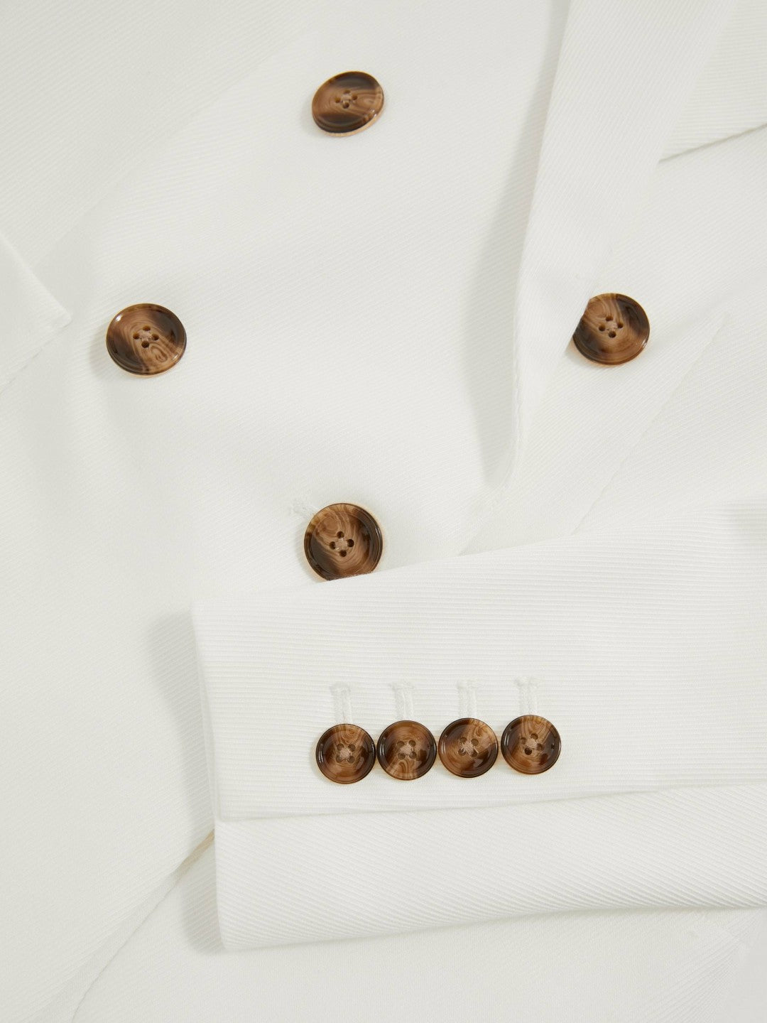Double-Breasted Notch-Lapel Blazer in White | Reiss Women Best Seller