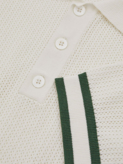 | Ché Knitted Half-Button Polo Shirt in White | Reiss Men Recommended