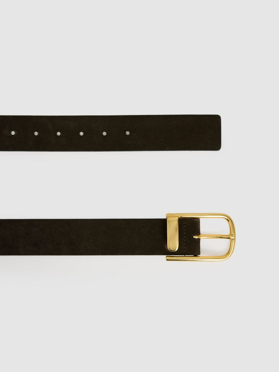 Leather Half Keeper Belt in Chocolate | Reiss Women Exclusive