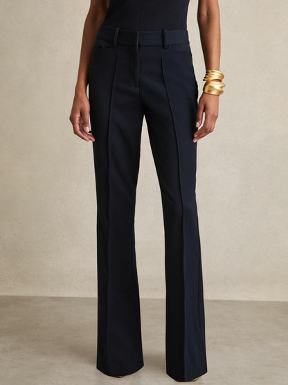 Petite Flared Suit Trousers in Navy | Reiss Women Signature