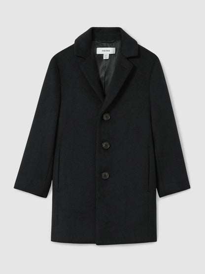 3-9 yrs Single Breasted Overcoat in Navy | Reiss Children & Baby Recommended