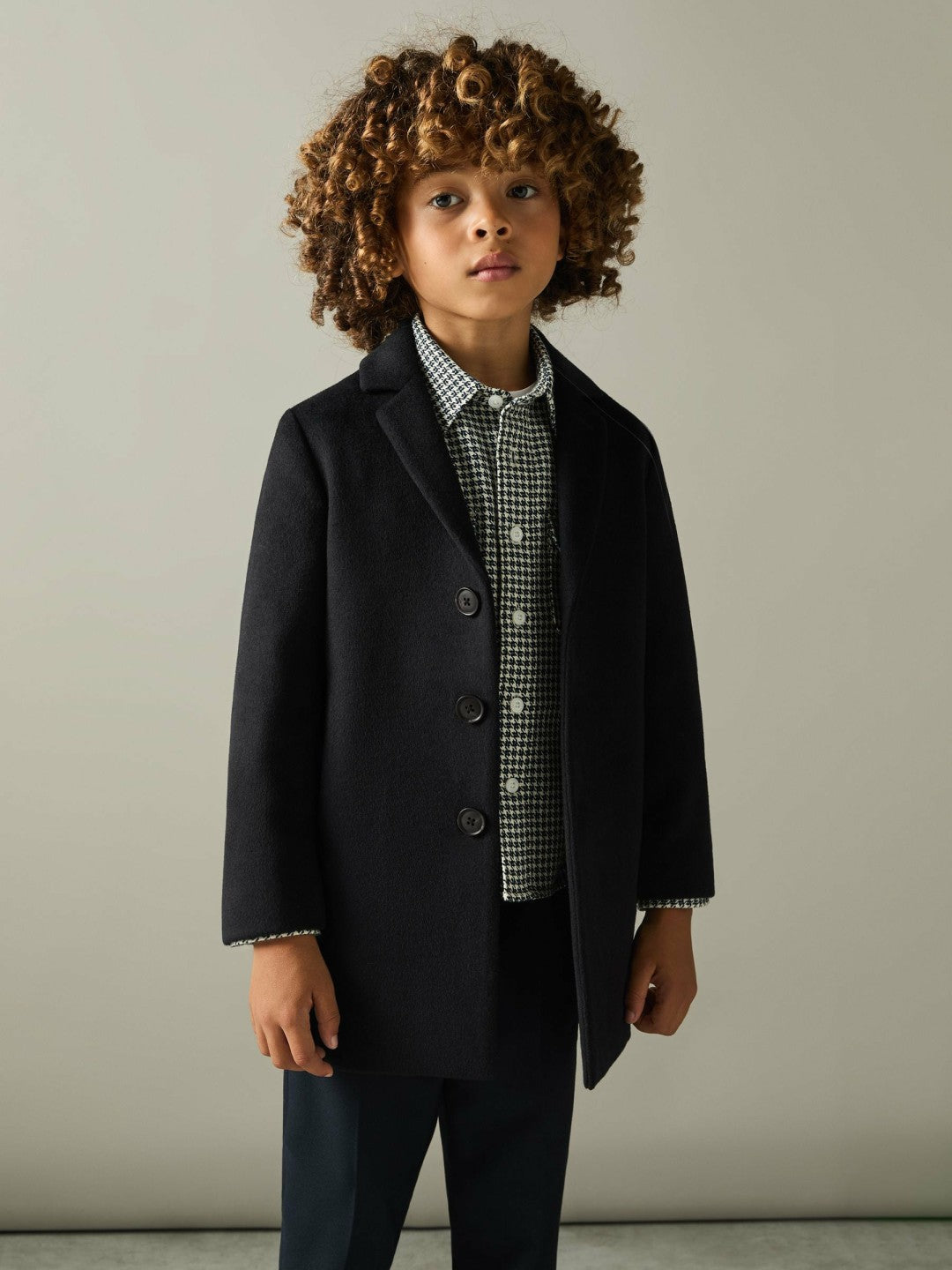 3-9 yrs Single Breasted Overcoat in Navy | Reiss Children & Baby Recommended