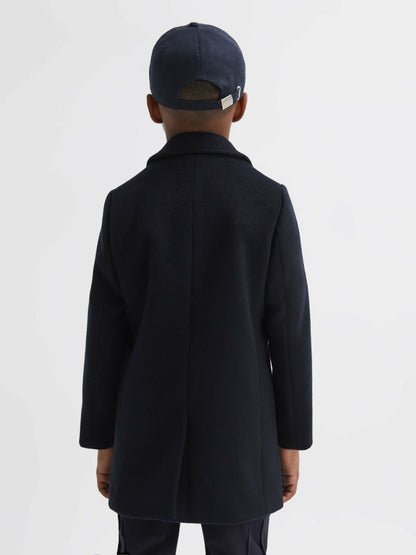 3-9 yrs Single Breasted Overcoat in Navy | Reiss Children & Baby Recommended