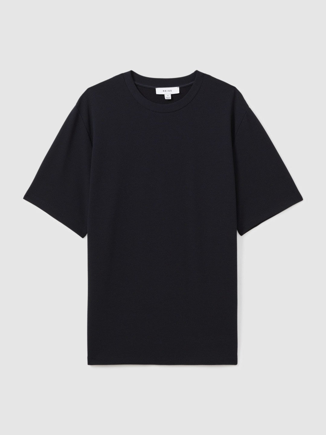 Textured Crew-Neck T-Shirt in Navy | Reiss Men Exclusive