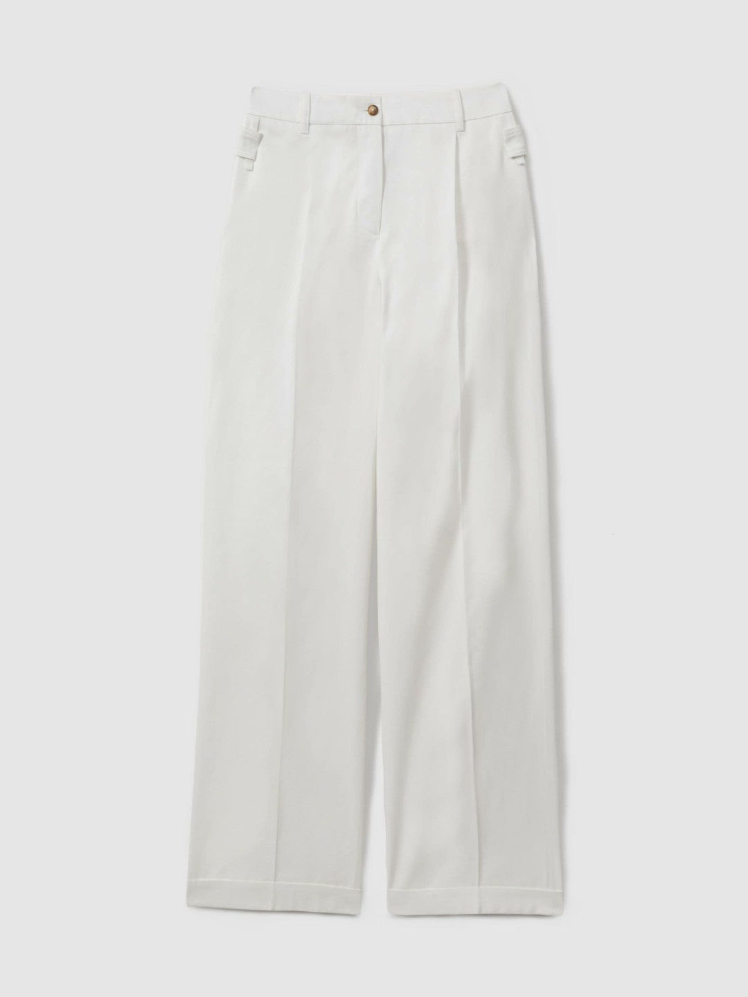 Cotton Wide Leg Suit Trousers in White | Reiss Women Best Seller