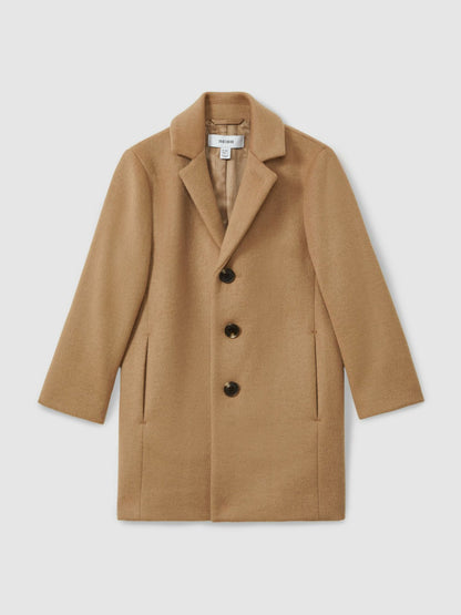 9-13 yrs Single Breasted Overcoat in Camel | Reiss Children & Baby Popular