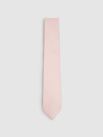Textured Silk Blend Tie in Light Pink | Reiss Men Exclusive