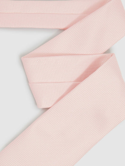 Textured Silk Blend Tie in Light Pink | Reiss Men Exclusive