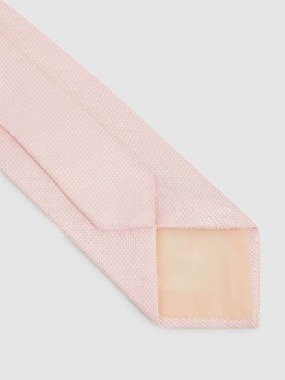 Textured Silk Blend Tie in Light Pink | Reiss Men Exclusive