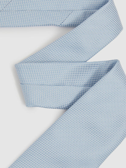 Textured Silk Blend Tie in Light Blue | Reiss Men Premium