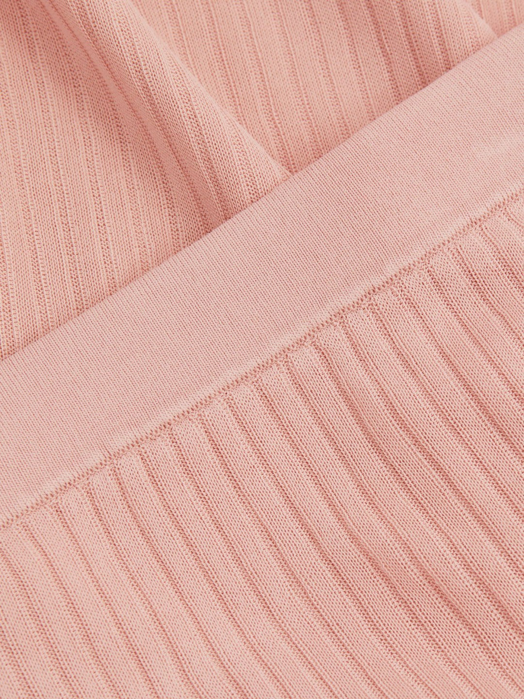 Carrie Pink Anna Quan Sheer Ribbed Knitted Midi Skirt | Reiss Women Best Seller