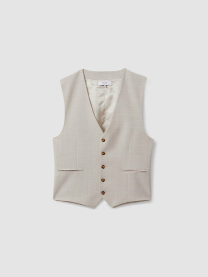 Slim Fit Single Breasted Waistcoat in Stone | Reiss Men Best Seller