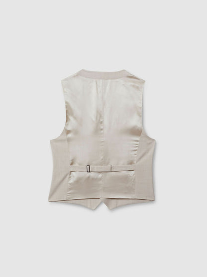 Slim Fit Single Breasted Waistcoat in Stone | Reiss Men Best Seller