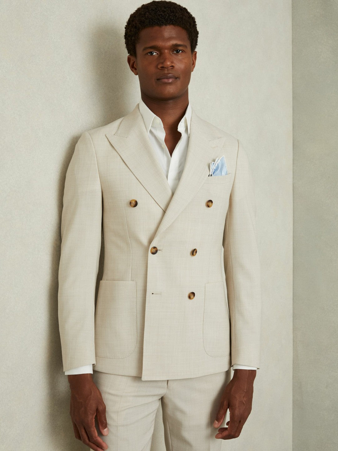 Ceremony Light Blue Silk Pocket Square | Reiss Men Premium