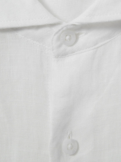 9-13 yrs Linen Cutaway Collar Shirt in White | Reiss Children & Baby Featured