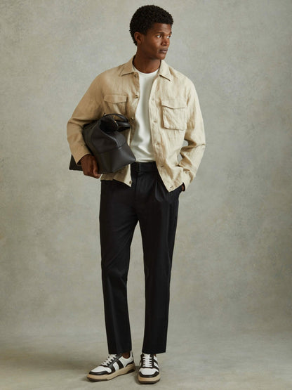 Textured Crew-Neck T-Shirt in Off White | Reiss Men Exclusive