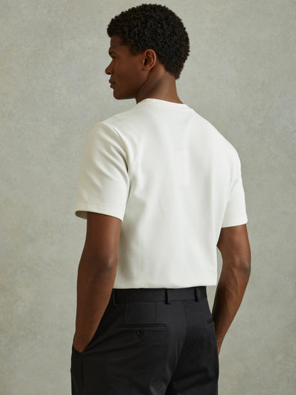 Textured Crew-Neck T-Shirt in Off White | Reiss Men Exclusive