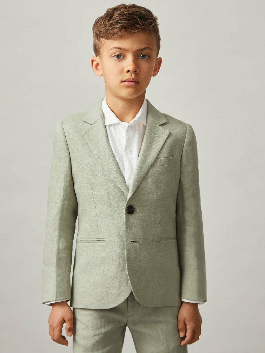 3-9 yrs Linen Single Breasted Blazer in Apple | Reiss Children & Baby Popular