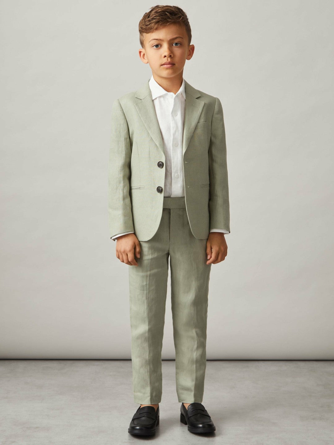 3-9 yrs Linen Single Breasted Blazer in Apple | Reiss Children & Baby Popular