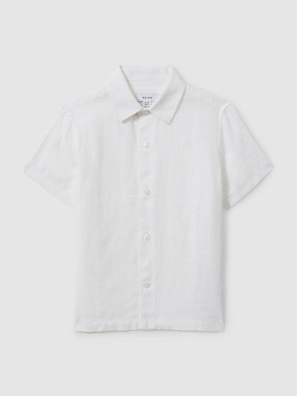 3-9 yrs Short Sleeve Shirt in White | Reiss Children & Baby Recommended