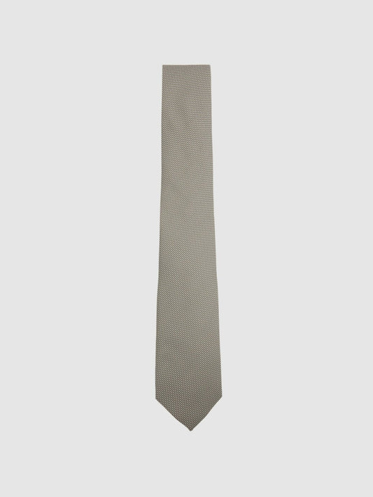 Textured Silk Blend Tie in Light Sage | Reiss Men Popular