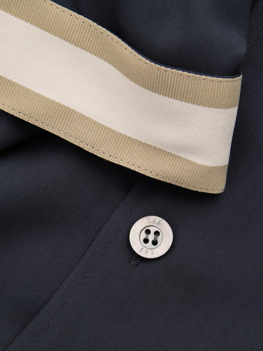 | Ché Cuff Detail Cuban Collar Shirt in Navy | Reiss Men Exclusive