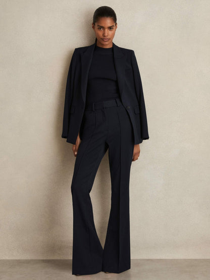 Flared Suit Trousers in Navy | Reiss Women Recommended