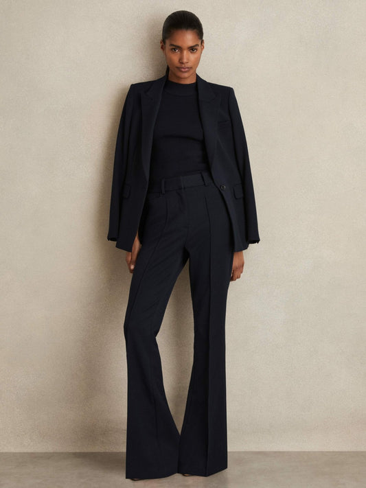 Flared Suit Trousers in Navy | Reiss Women Recommended